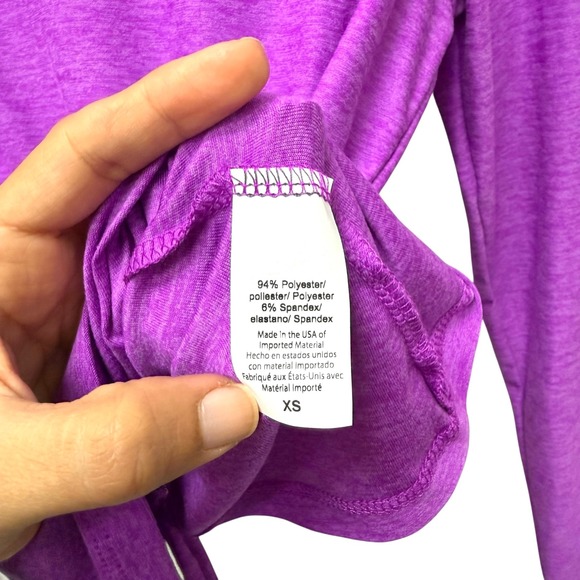 Beyond Yoga Long Sleeve Top XS Purple Space Dye Back Cutout Athleisure - Picture 7 of 9